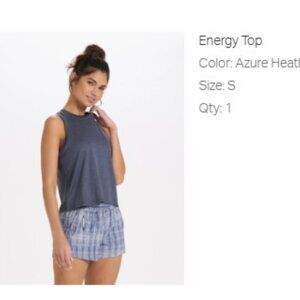 Vuori Women's Azure Heather Energy Top